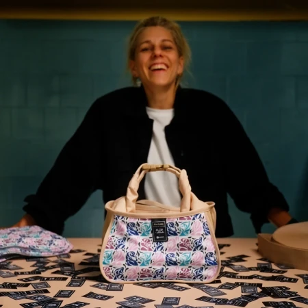 Chalk bag SHE HOLDS - 6,02 by A.Miroslaw x AGREST - Aleksandra Miroslaw with chalk bag